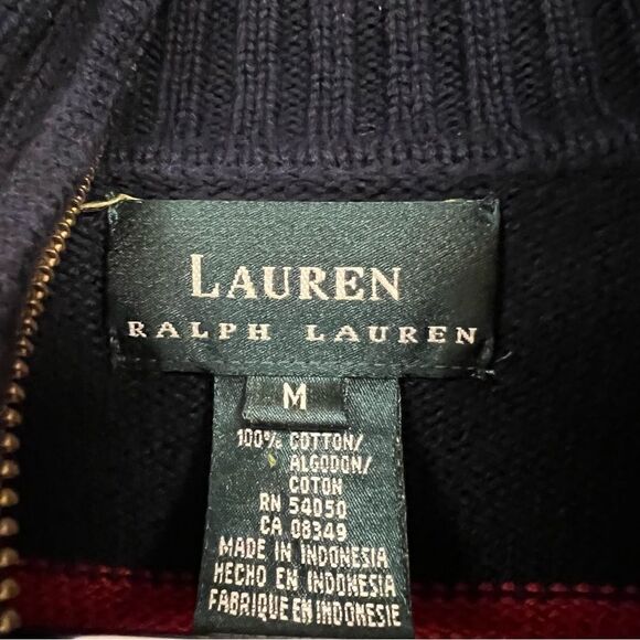 - Ralph Lauren blue and red striped rugby sweater Sz M - Picture 5 of 6